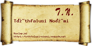 Tóthfalusi Noémi névjegykártya